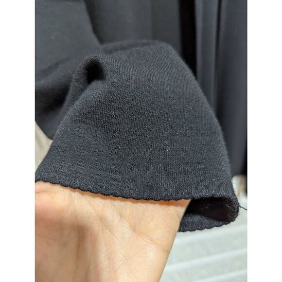 Eileen Fisher Women's Black Open Front Viscose Wool Blend Shawl Collar Cardigan - Picture 4 of 7